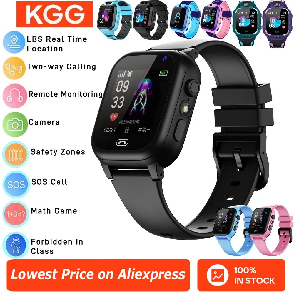 ﻿   Kinderen Smart Horloge 4G Sim-kaart 2G Internet SOS LBS Locatie Oproep Kind SmartWatch Camera Waterdichte Horloge telefoon Voor Jongens Meisjes