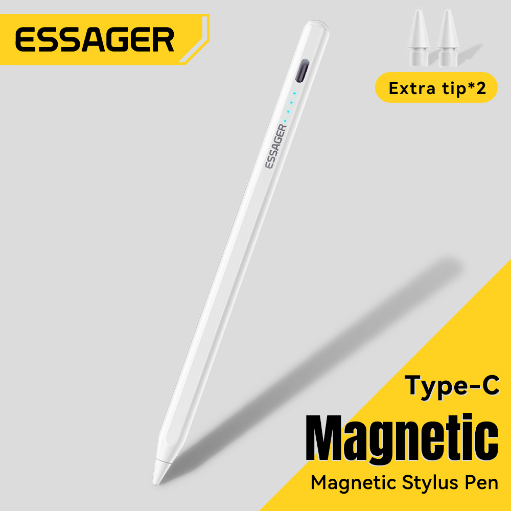 Магнитный стилус Essager для iPad Apple Pencil USB Type C с зарядкой для 2022 2021 2020 2019 2018 2015, аксессуары для карандашей iPad