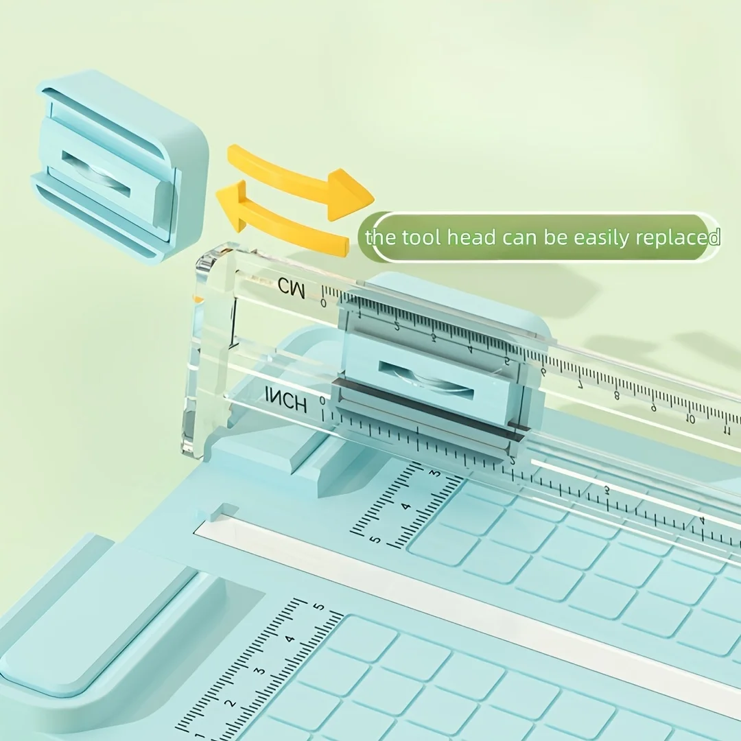 Cortador de papel bidireccional Manual 4 en 1 con 4 cuchillas, uso portátil para oficina, escuela y hogar, herramienta de corte de precisión, 1 ud.