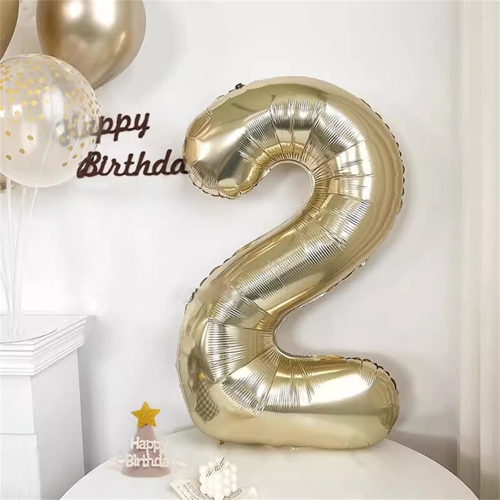 1pc 40inch Platinum Colour Number Balloons Figure Helium Balloon Digit Globos Birthday Party Decorations Baby Shower