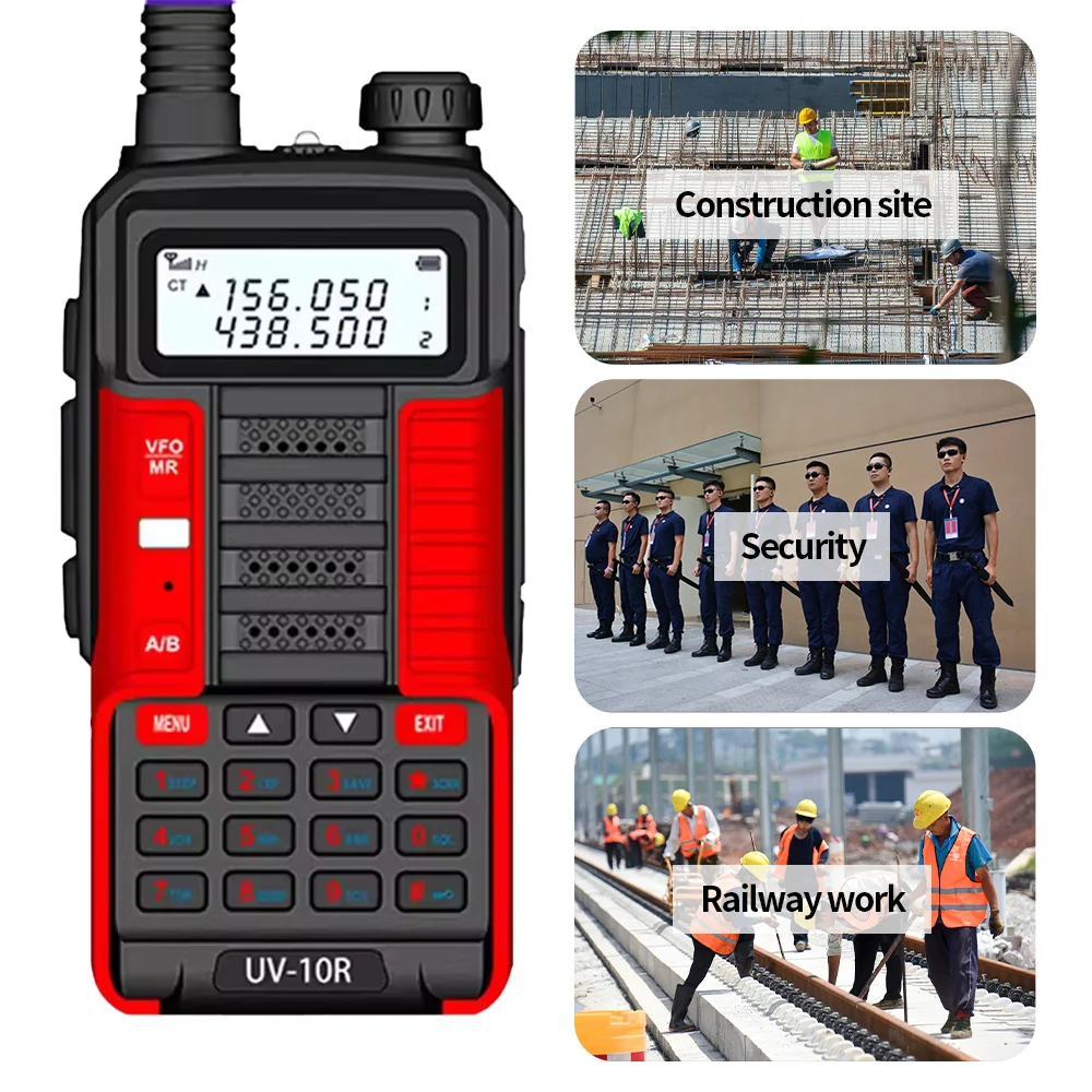 Baofeng UV-10R V2 10W Draagbare High Power Walkie-Talkie Vhf Uhf Dual Band Tweeweg Cb Ham Radio Transceiver Tweeweg Radio 'S