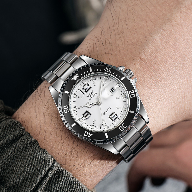 Nova moda de aço inoxidável masculino relógios de pulso quartzo ouro tira marca luxo qualidade superior relógio quartzo relogio (sem caixa)