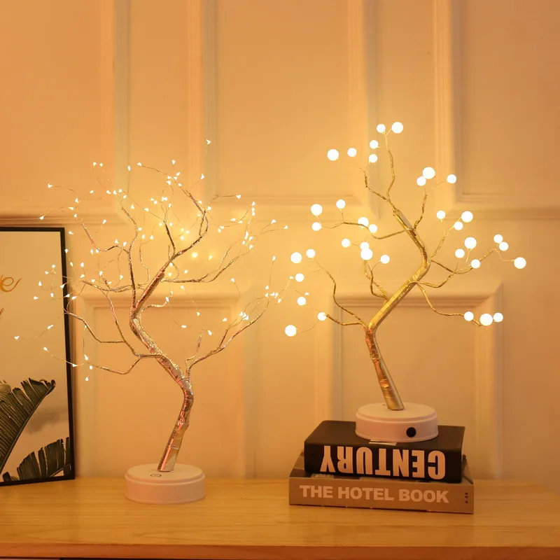 Luces LED de árbol de luciérnaga de Navidad, cubiertas con estrellas, regalo de cumpleaños decorativo, 1 ud.