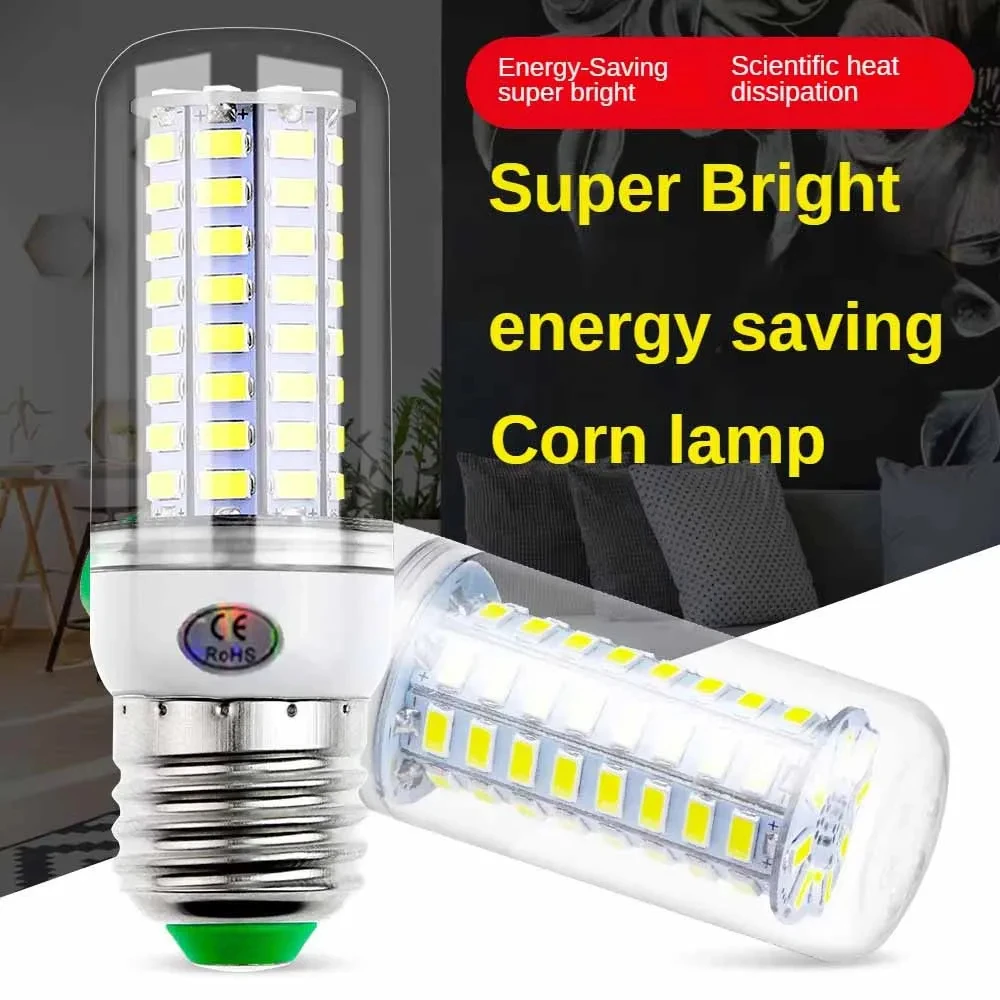 Lampada a mais a LED 220V E14 E27 Lampadina Luce forte 2700K 6500K Lampadina a mais 2835SMD 360 Angolo del fascio Sostituisci l'illuminazione alogena