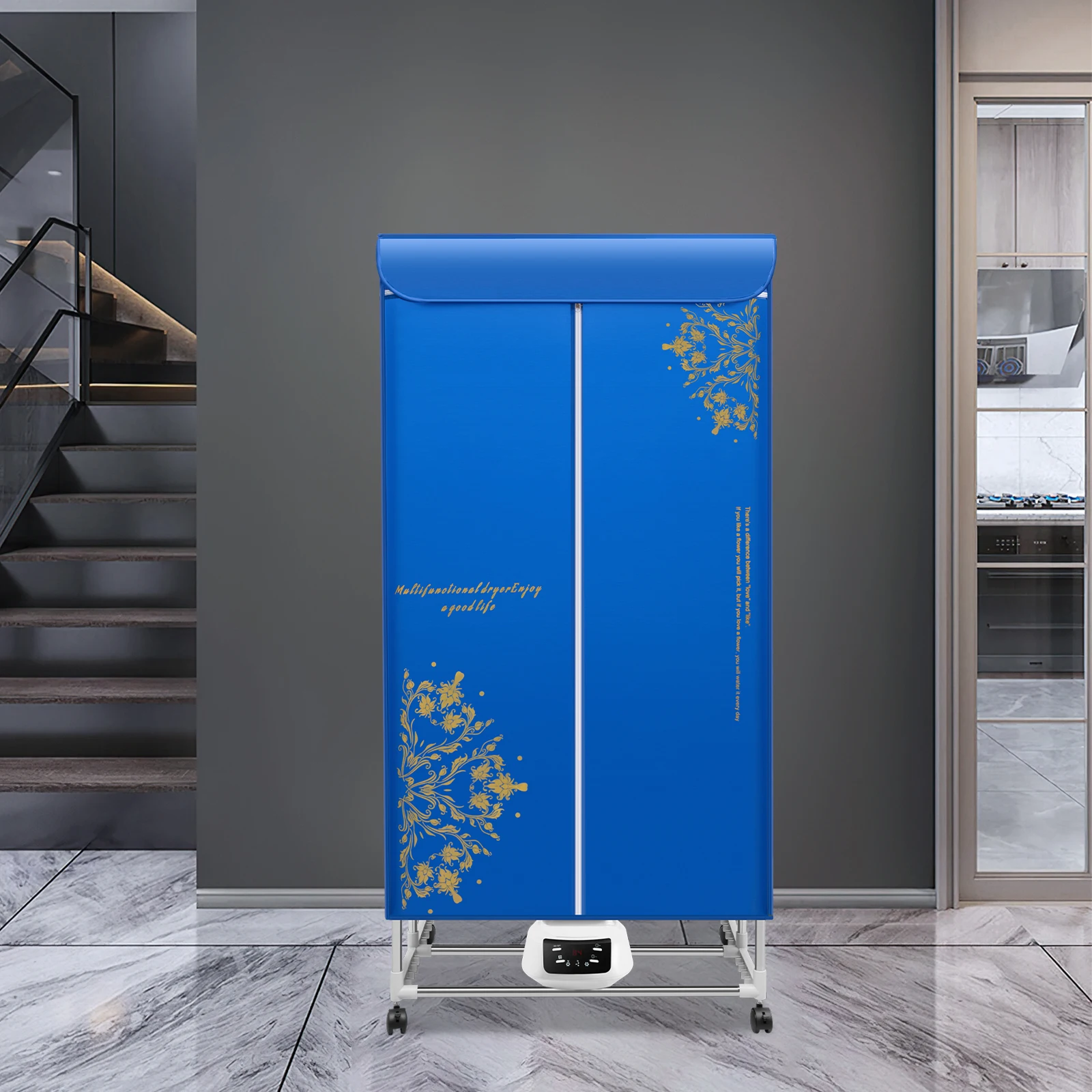 1200-1500W chauffage rapide 3 vitesses sèche-linge pliable 3200 tr/min sèche-linge télécommandé pliant 2 couches sèche-linge avec synchronisation