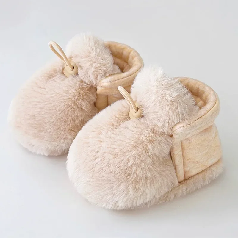Winter Baby Shoes 6-12 Months Non-Slip Soft Sole Booties Anti-Drop Fuzzy Socks 0-1 Year First Walkers