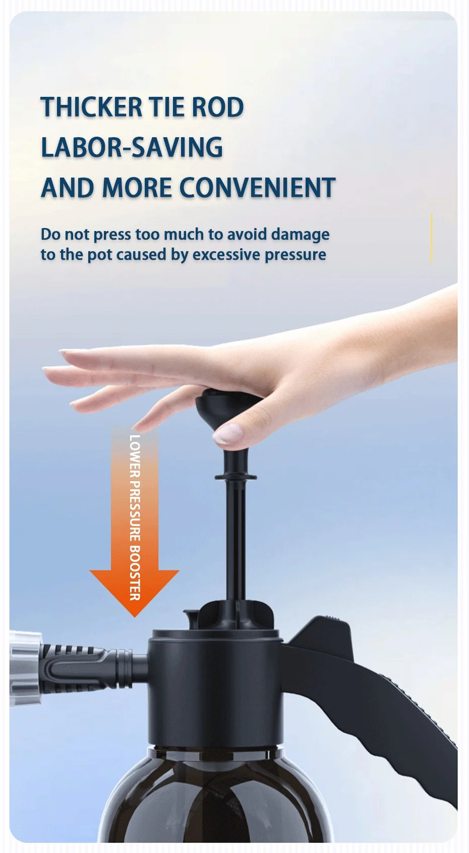 Pulverizador de espuma com bomba manual, 2l, lavadora pneumática, espuma de neve, alta pressão, garrafa de spray para lavagem de carro, limpeza de casa e carro