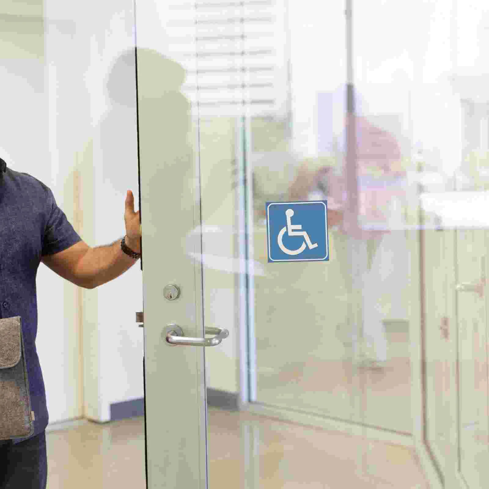   Schild Rollstuhl-Aufkleber für Behinderte im Büro, wasserfeste, selbstklebende PVC-Aufkleber