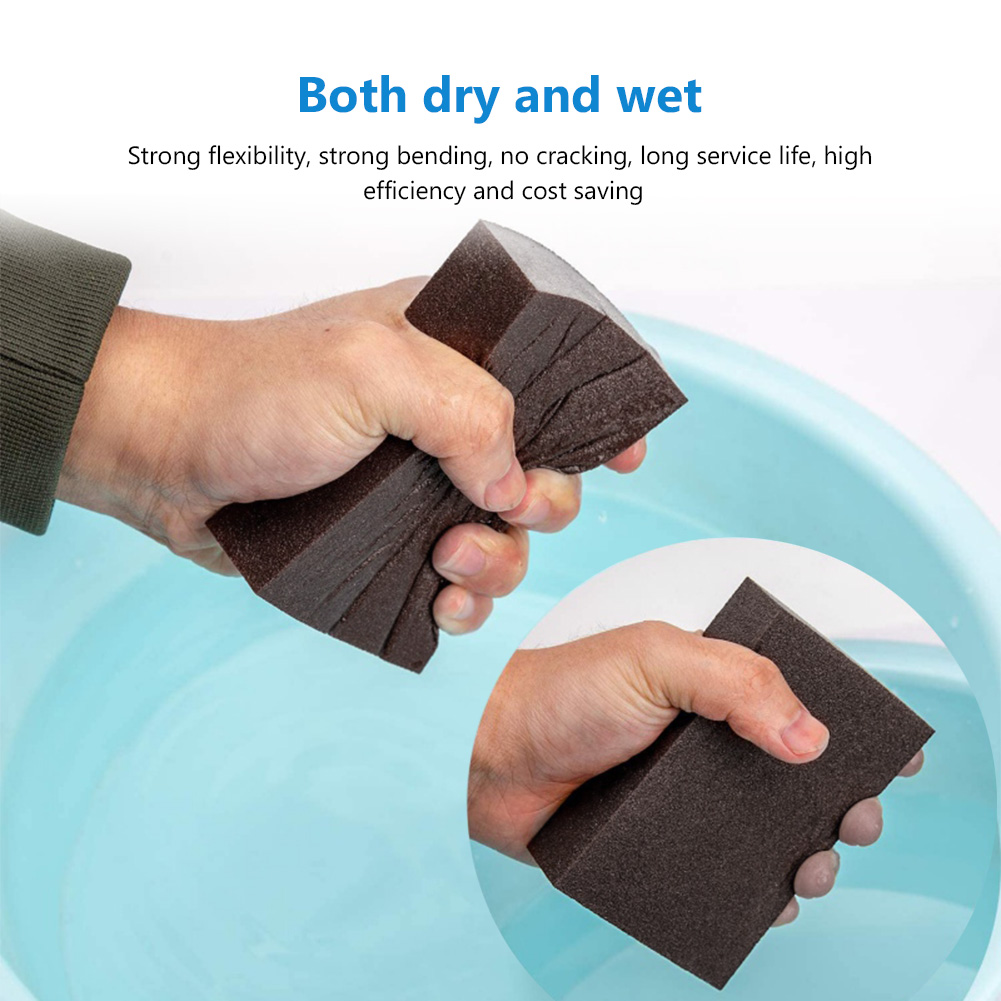 6Pcs/Set Wall Grinding Descaling Clean Sand 60-220# Sanding Sponges Polishing Blocks Brush Brick Washable Wood Metal Derusting