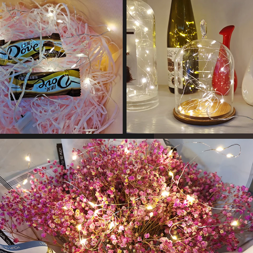 Fairy Light String Led Copper Wire String Light 1/2/3/5/10M Battery Powered For Bedroom Garden Party Wedding Flower Decoration