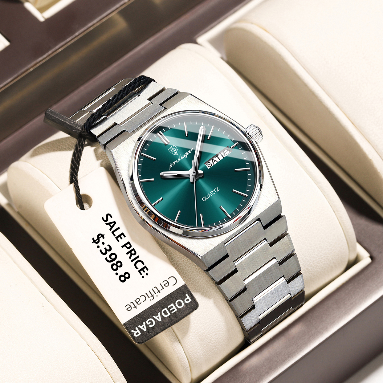 POEDAGAR Luxe Dameshorloge Waterdicht Lichtgevend Mode Quartz Dameshorloge Datum Week Roestvrij Staal Dameshorloges Reloj