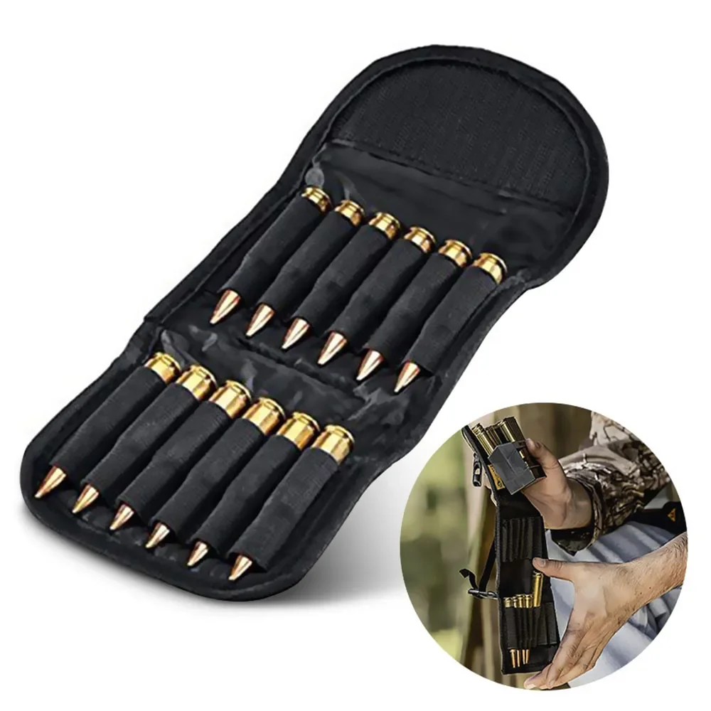 Tático 12 redondo dobrável bolsa de munição saco transportadora molle espingarda bala escudo titular rifle cartucho caça acessórios