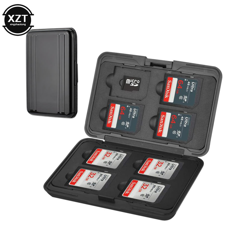 Tragbarer micro sd karten halter sdxc speicher halter speicher karten ettens chutz aluminium gehäuse 16 solts für sd/sdhc/sdxc/micro sd