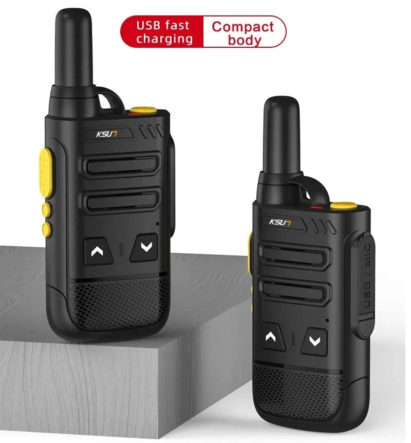 KSUT Rechargeable Walkie Talkie Small Size Transmitter Uhf Wireless Set 16 Channel Kids Mini Walkie Talkies Two Way Radio 2022SL