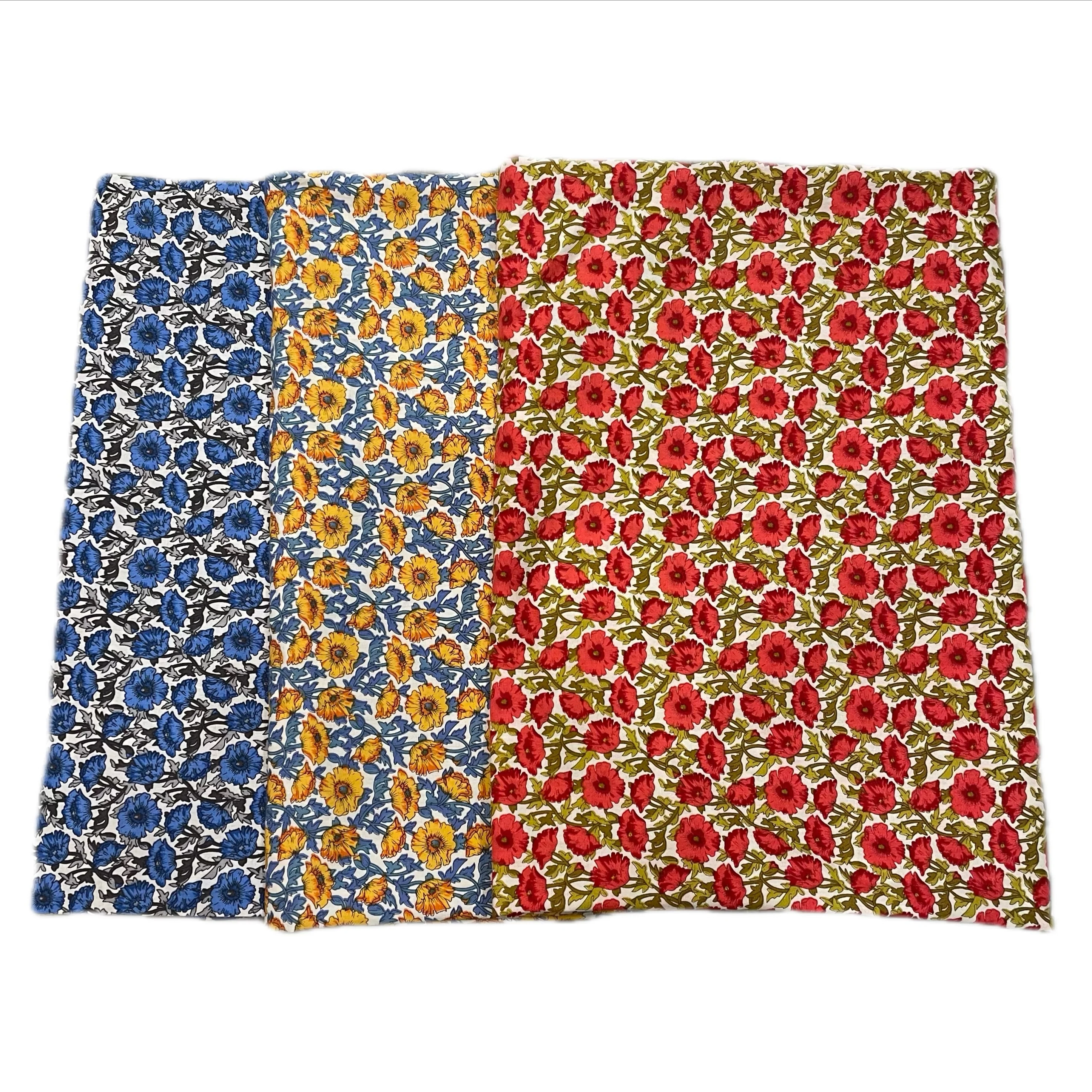 Sunflowes ผ้าคอตตอน100% ลายดอกไม้40S เช่นผ้าเสรีภาพพิมพ์ดิจิตอลสำหรับตัดเย็บผ้ากระโปรงชุดเดรสเด็ก