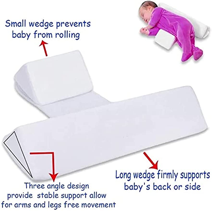 Travesseiro de dormir lateral para bebês, protetor de cabeça para recém-nascidos, anti-cuspir, leite, travesseiro de viagem, almofada de cunha para dormir infantil