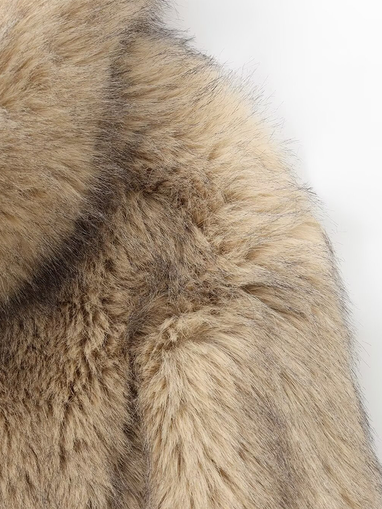 Estilo europeu e americano feminino outono e inverno nova moda all-match efeito de pele artificial moletom