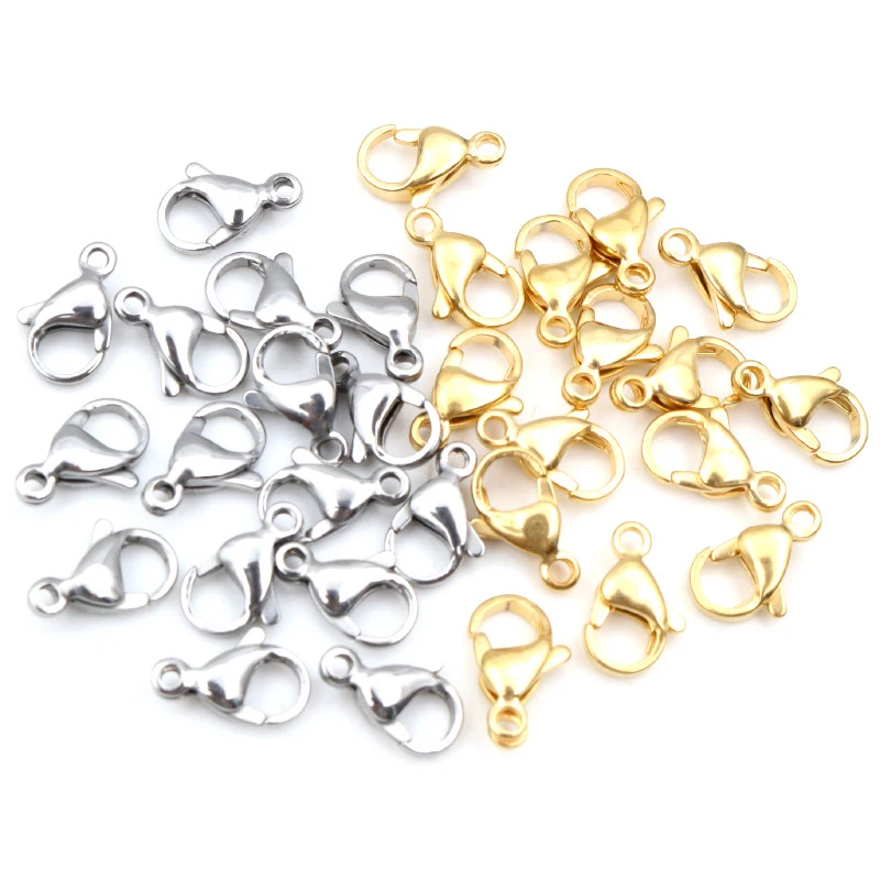 Mới 30 Chiếc Đồng Hồ Thép Không Gỉ Mạ Vàng Tôm Hùm Khóa Móc Vòng Cổ Vòng Tay Dây Chuyền Tự Làm Trang Sức Làm Cho Những Phát Hiện Tiếp Liệu