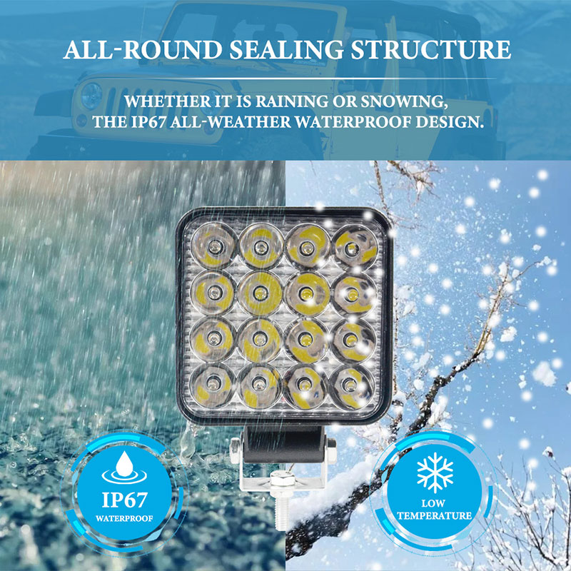 16 LED Car Light Bar MINI Work Light สําหรับ Off Road รถจี๊ปรถจักรยานยนต์ SUV ATVS ไฟ LED เสริมไฟหน้า 12V สีขาว