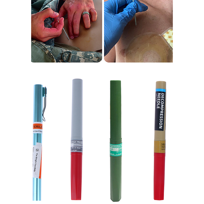 Спасательный пневмоторакс, игольчатый медицинский съемочный катетер для грудной клетки, 50 г, игольчатый декомпрессионный набор первой помощи Edc
