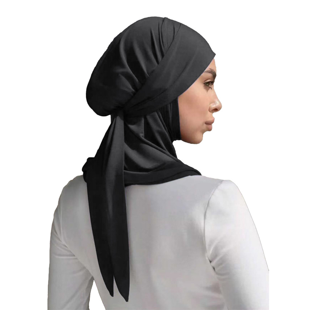 Ramadan Eid Muslimischen Jersey Hijab Frauen Kopftuch Verband Kopf Wrap Islam Niqab Amira Instant Schal Turban Bandanas Turbante Mujer