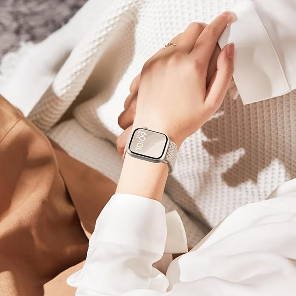ห่วงถักสําหรับ Apple Watch Band 42/46 มม.45/41 มม.38/40 มม.44 มม.49 มม.Solo สร้อยข้อมือ iWatch Series 10 9 SE 8 7 6 Ultra2