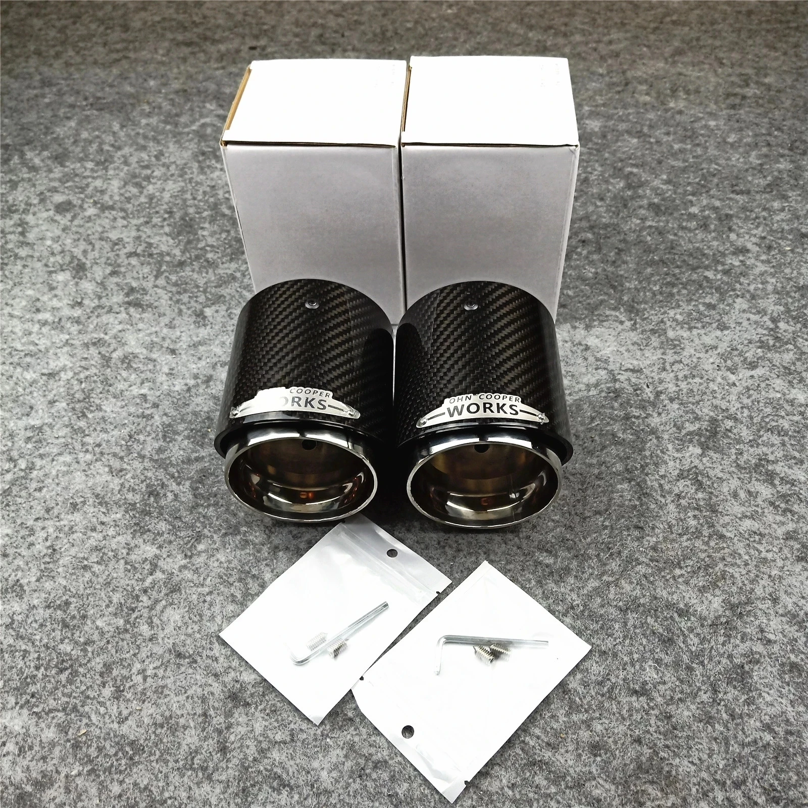1 Chiếc Màu Đen Bóng Cho Mini Cooper F54 F55 F56 F57 R60 R61 F60 R55 R56 R57 R58 R59 S JCW Carbon Xả Đầu Ống Phụ Kiện Xe Hơi