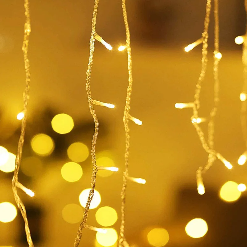 5 メートル LED カーテンつららストリングライトクリスマスガーランドフェイライトドループ 0.4-0.6 メートルクリスマスガーデンストリート屋外装飾照明
