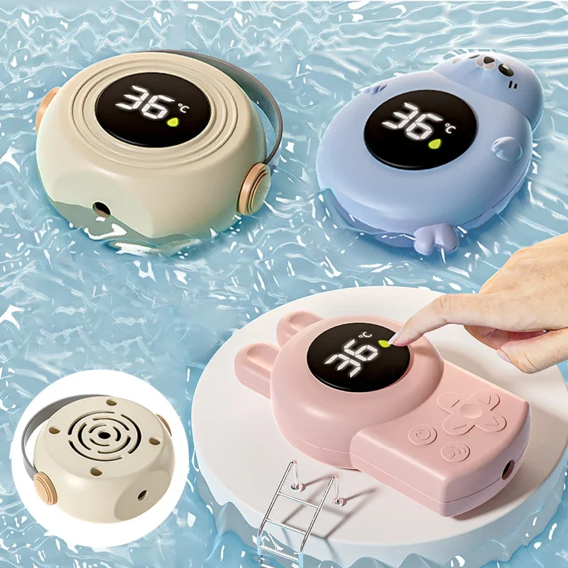 Justlang selo azul banheira do bebê chuveiro água led termômetro sensor de temperatura seguro do bebê flutuante à prova dwaterproof água dos desenhos animados do bebê