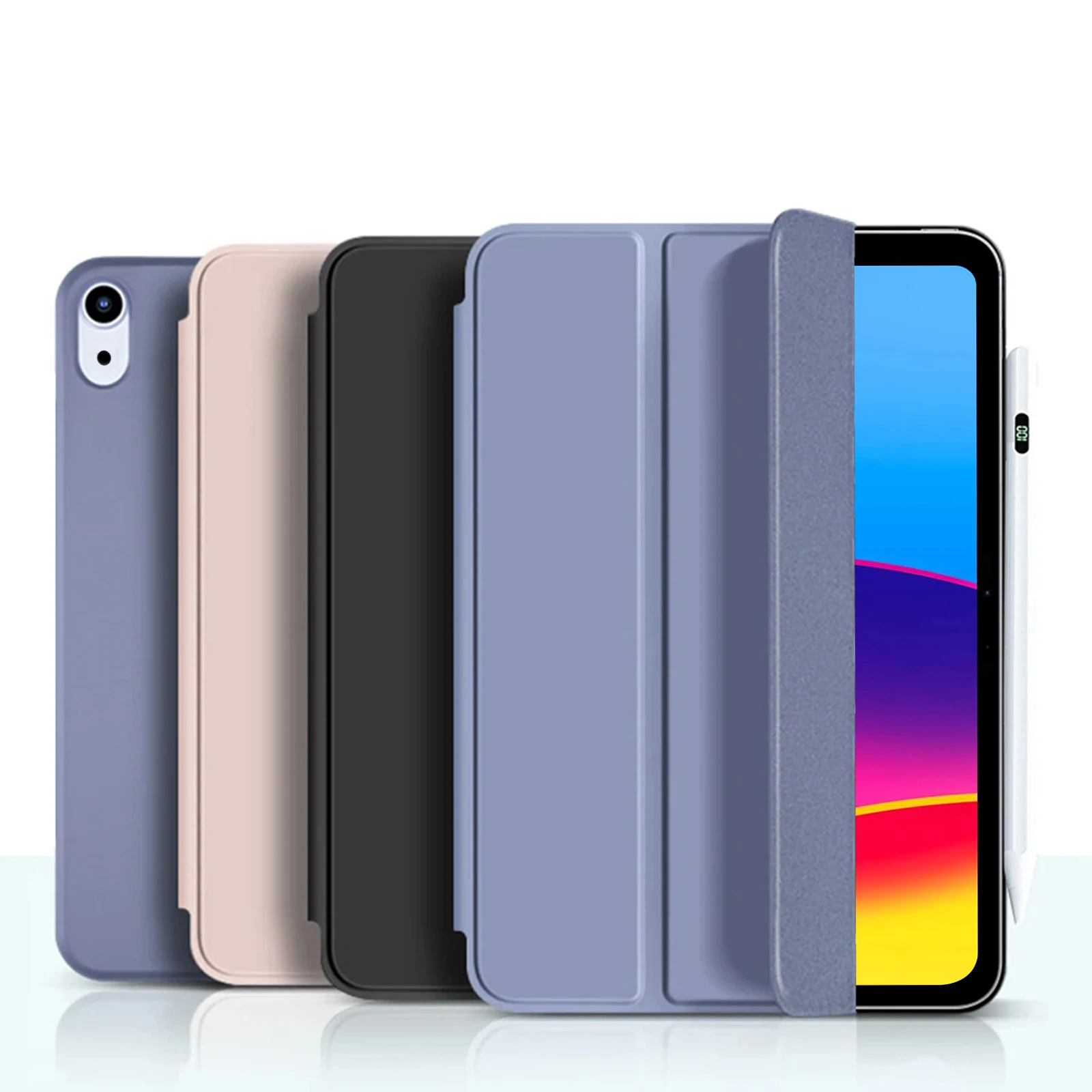 Para ipad 10th 11th genaton suporte de couro flip capa inteligente, para ipad 10 11 10.9 ''2022 2025 capa de silicone macio
