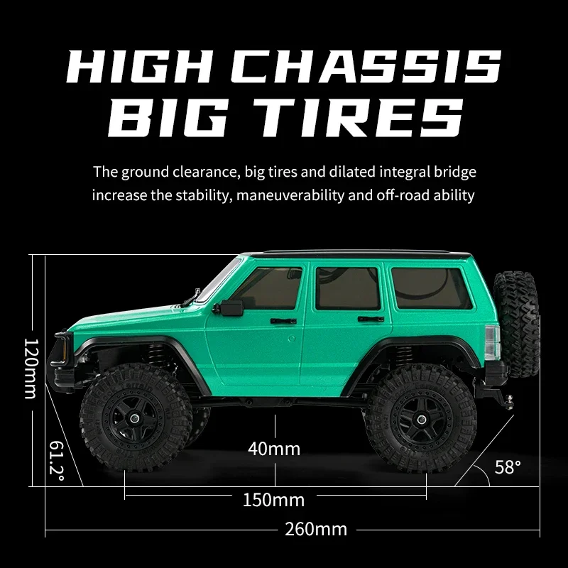 RC Auto Simulation Multi-Terrain 4WD Geländewagen 2,4G Simulation Auto Licht Design Klettern Crawler Lkw Spielzeug für Jungen Geschenk