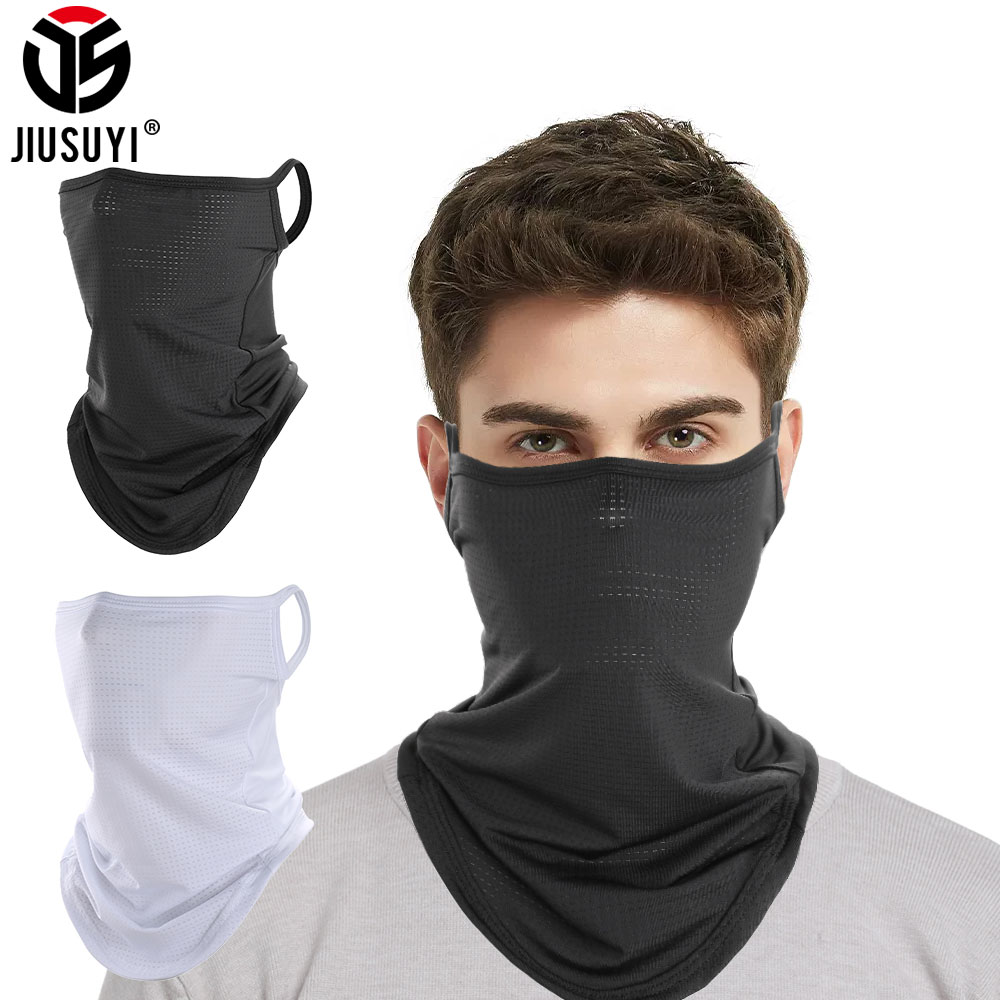 Atmungsaktive Schal Halbgesichtsmaske Sommer Schnelltrocknende Halsmanschette Abdeckung Hängendes Ohr Sonnenschutz Bandana Halstuch Kopfbedeckung