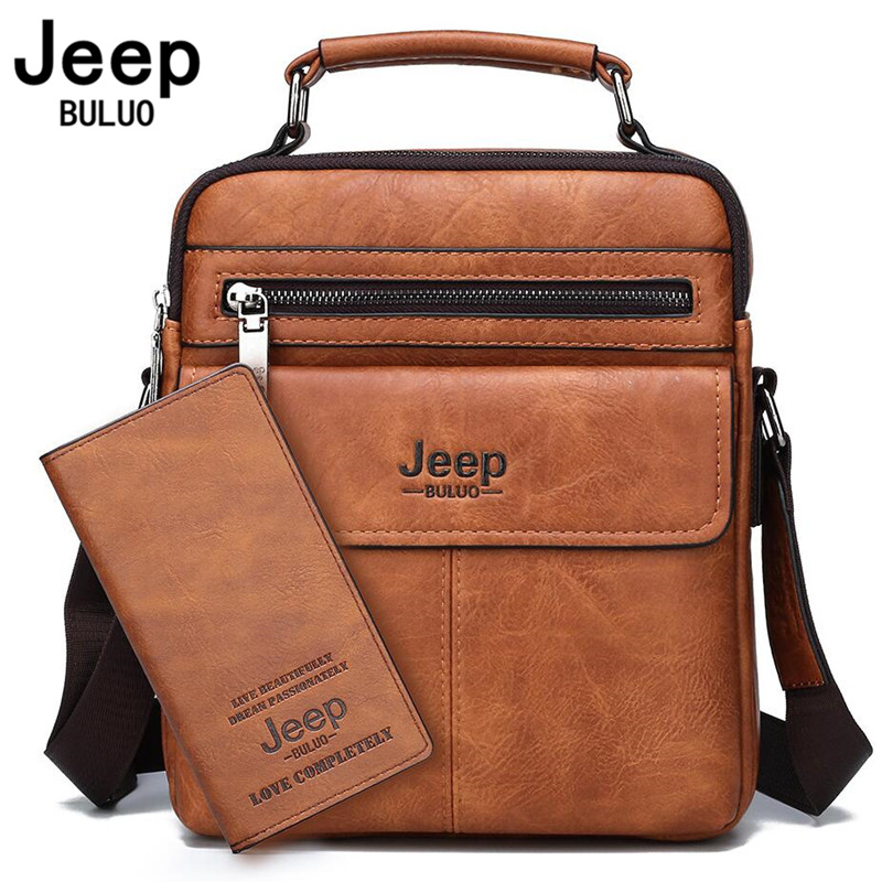 JEEP BULUO herren Umhängetaschen Umhängetaschen Split Leder Handtasche Mode Business Mann Umhängetasche Hohe qualität Tote Heißer