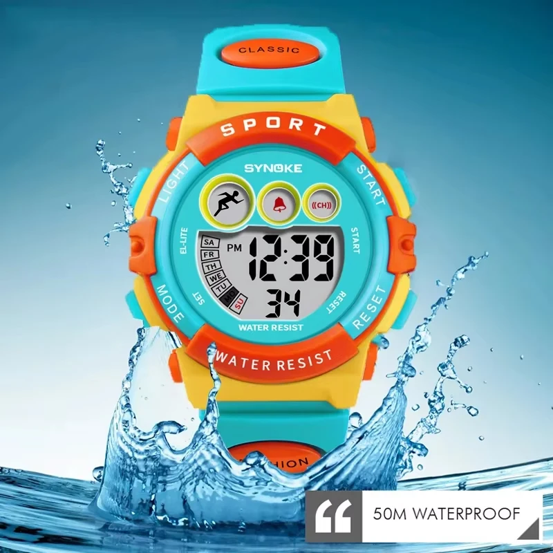 Esporte à prova dwaterproof água crianças relógio led digital crianças relógios de luxo relógio eletrônico para crianças meninos meninas presentes