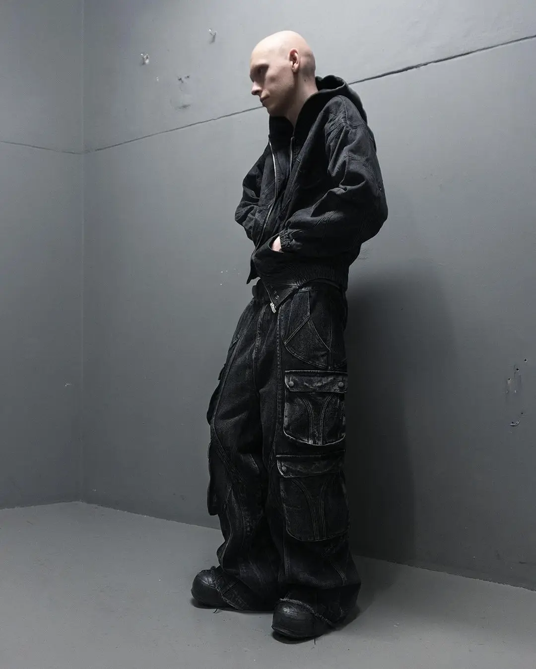 Harajuku Hip Hop Hohe Taille Jeans Neue Gothic Retro Breite Bein Gerade Schwarz Y2k Baggy Jeans Denim Hosen Herren Damen Streetwear