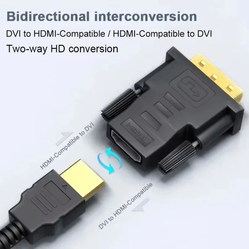 HDMI-compatible To DVI Conversion Cable Head Notebook Set-top for Box PS4 External TV HD Converter for PC Latop To TV Monitor