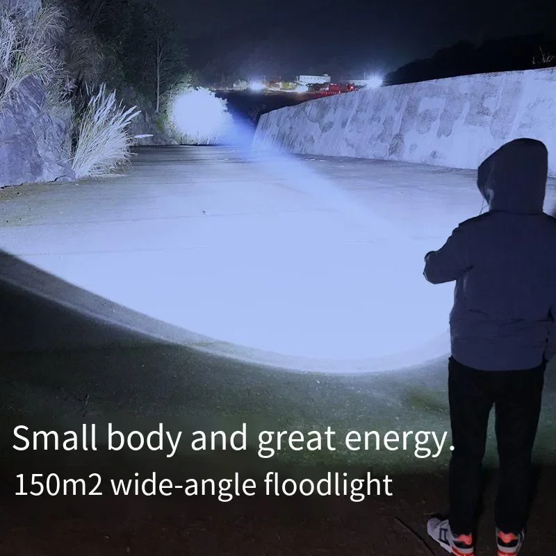 Torcia esterna ricaricabile Torcia portatile a luce forte impermeabile per campeggio Walking Lampada di illuminazione EDC portatile