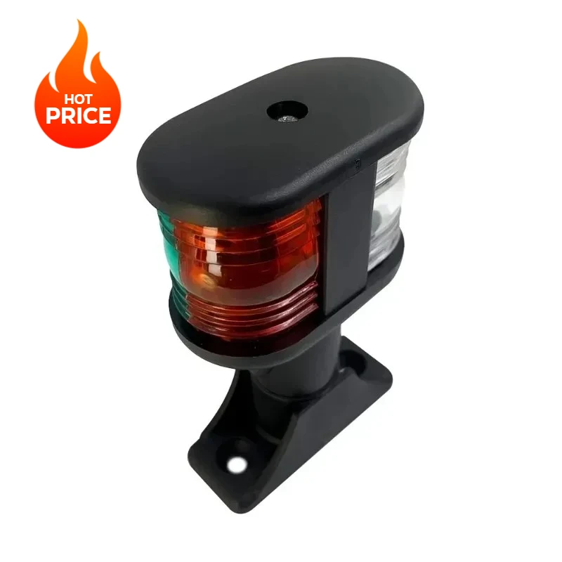 12V LED-Navigationslicht, dreifarbig, rund, weiß, IP65, Edelstahl und Kunststoff, Marine-Boots-Mastkopflicht für Yacht, Meer