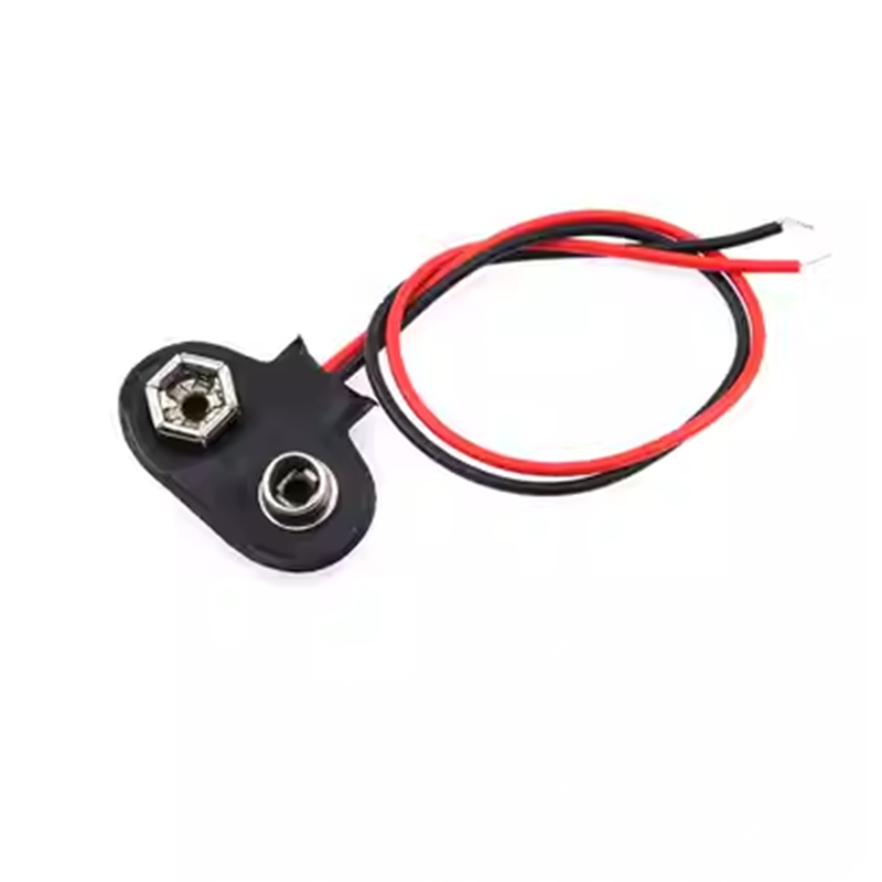 5 шт., 9 В, защелкивающийся разъем для аккумулятора, зажим для проводов, длина держателя 15 см