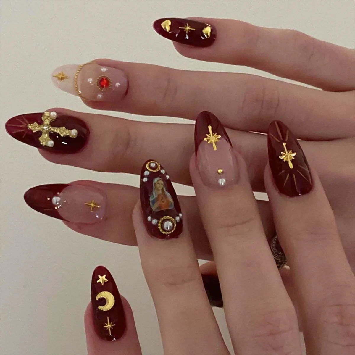 24 Uds uñas postizas chica picante lazo plateado con uñas postizas de diamante con pegamento prensa de almendra en uñas negro fresco Y2k juego de uñas de almendra