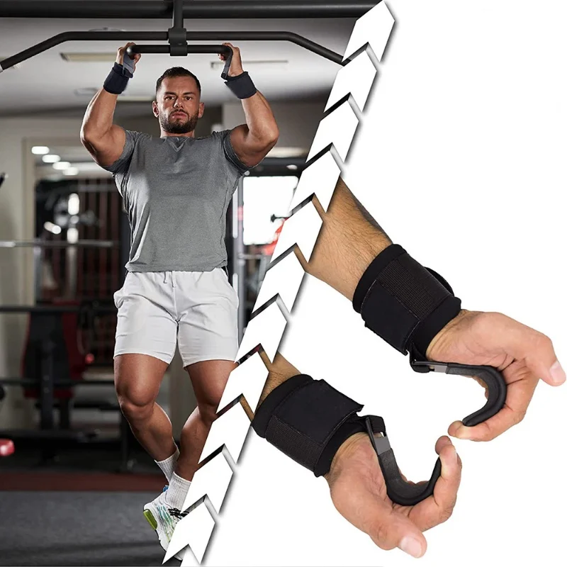 1/2Pc Non-Slip Weight Lifting Hookspremium Pair of Straps Weightlifting Deadlift Chin Pull Up and Exercise Fitness Hook Training