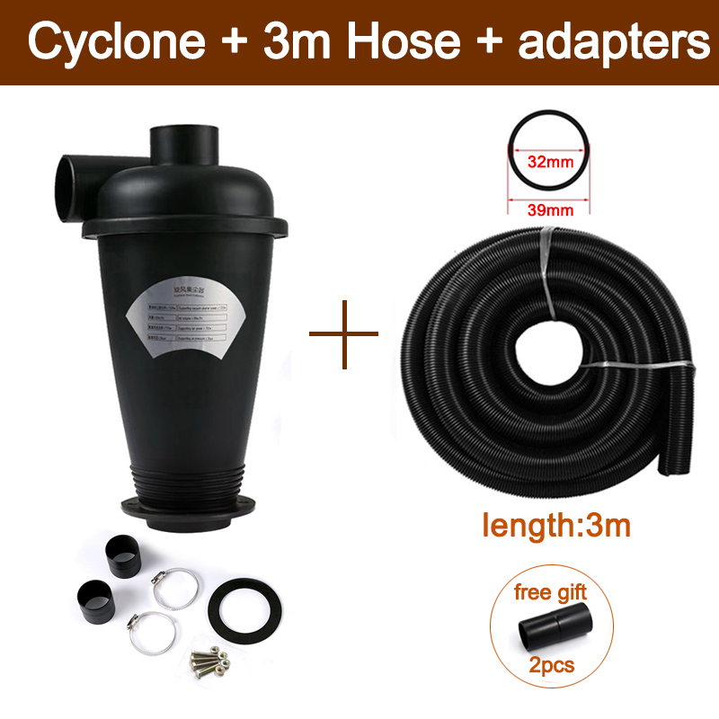 Cyclone Separator Set With 32mm Inner Diameter Hose And Adapter Vacuum Cleaner Powder Dust Collector Industrial Cyclone Filter