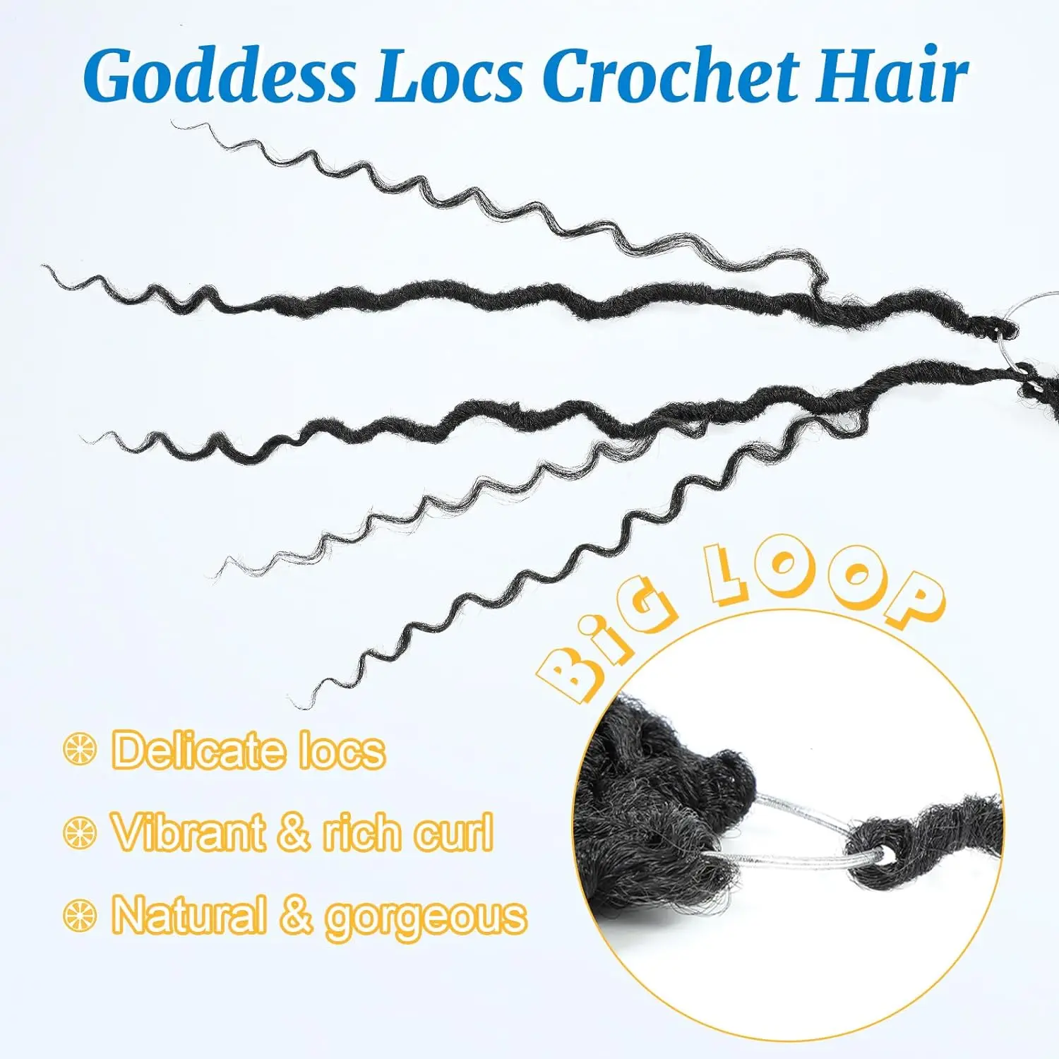 Faux Locs ถักโครเชต์ผม 14 นิ้ว Pre Looped เทพธิดา Locs ผมโครเชต์ Curly สิ้นสุดโครเชต์ต่อผมสําหรับผู้หญิง