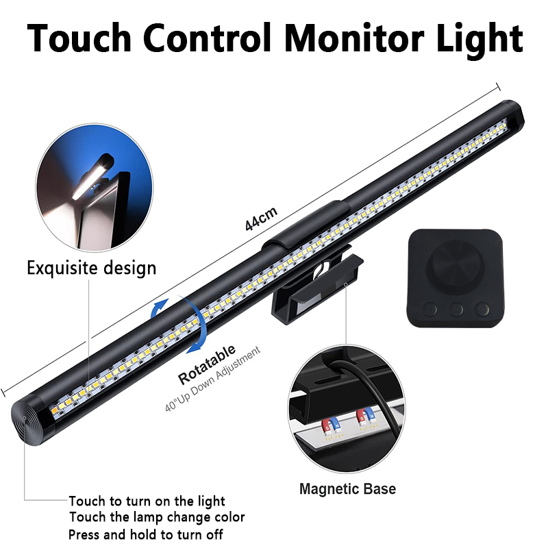 Wiscolor  LED-Monitor-Licht mit Fernbedienung stufenlos dimmbar Monitor Bildschirm hängende Licht für Computer Studie LED-Tischlampe