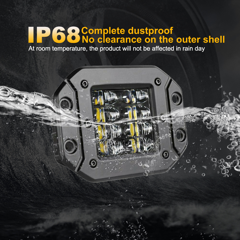 2X 5" Flush Mount Work Off Road 12V 24V 40W Spot Beam LED Pods Light Bar For Car Truck Atv Jeep Headlight