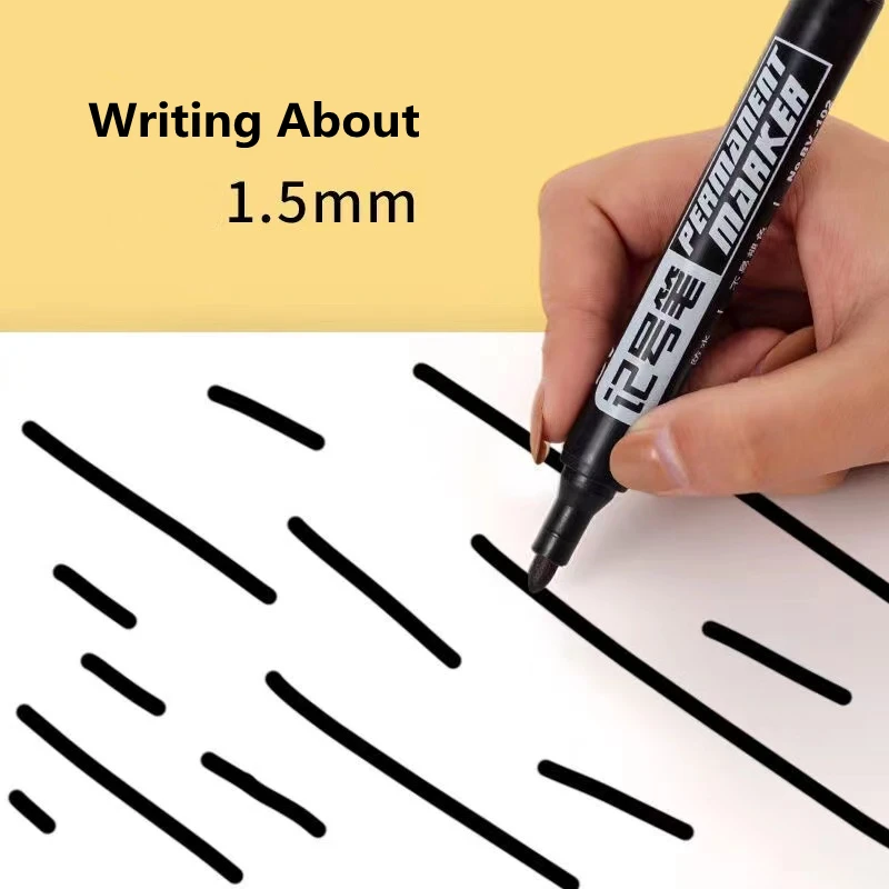 6 Cái/bộ Thường Trực Bút Đánh Dấu Mỹ Điểm Mực Chống Thấm Nước Mỏng Ngòi Thô Ngòi Đen Xanh Màu Đỏ 1.5Mm Mịn màu Bút Bút