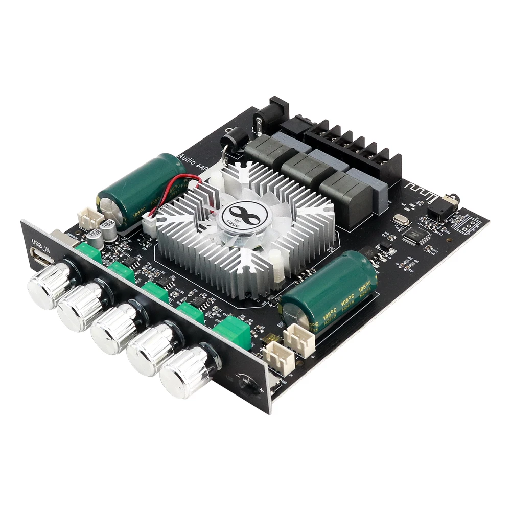 ZK-HT21 3G Bluetooth 5.0 Verstärkermodul 2.1 Kanal TDA7498E 160Wx2+220W Subwoofer Unterstützung AUX USB APP Steuerung