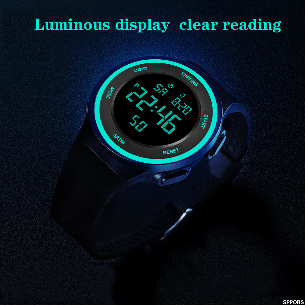 Elektroniczny zegarek Męski i damski sportowy, wielofunkcyjny zegarek dla par z lampką nocną