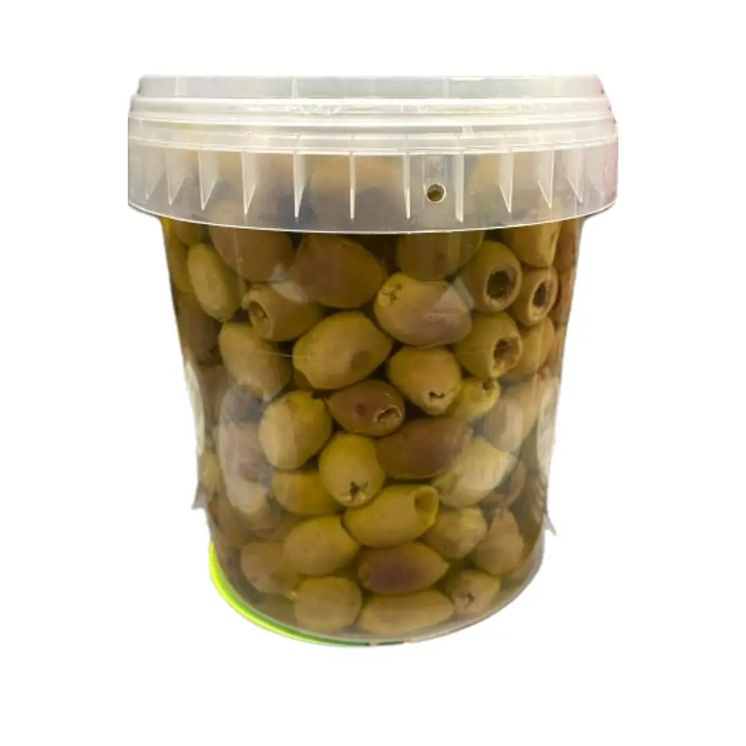 Gebohrte grüne Oliven Taggiasche Denocciolat 820g-Miccio