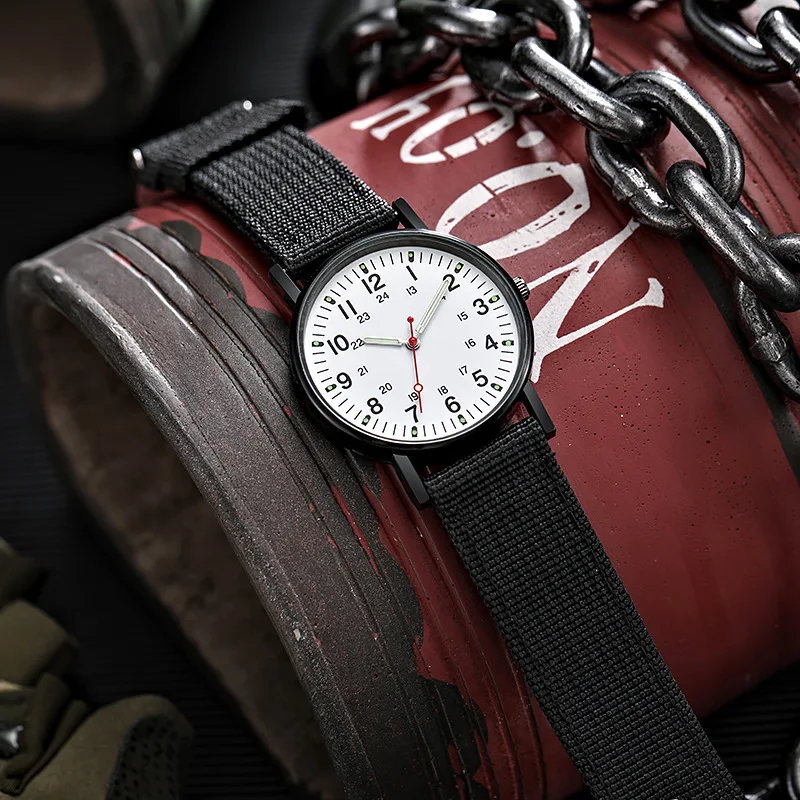 Moda masculina relógios de náilon luxo militar do exército relógio de quartzo calendário data relógio de pulso reloj hombre